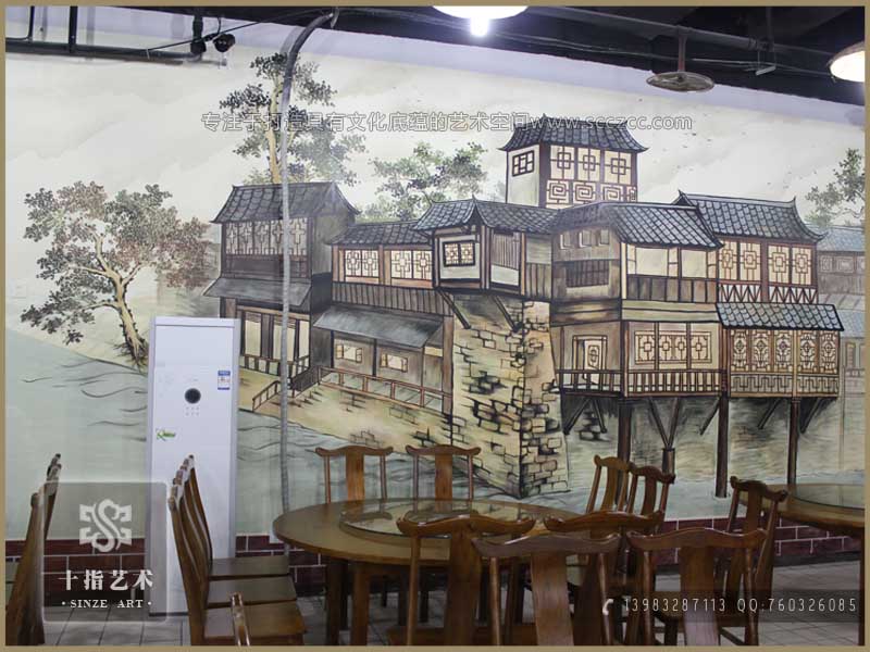 餐厅墙绘壁画